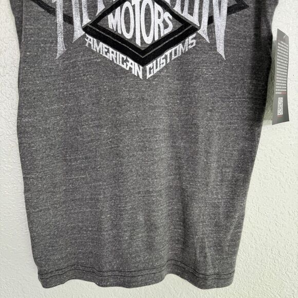 Affliction Shirt Mens Small Muscle Tank American Customs Motors Logo Gray Casual - Picture 3 of 9